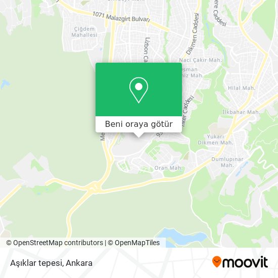 Aşıklar tepesi harita