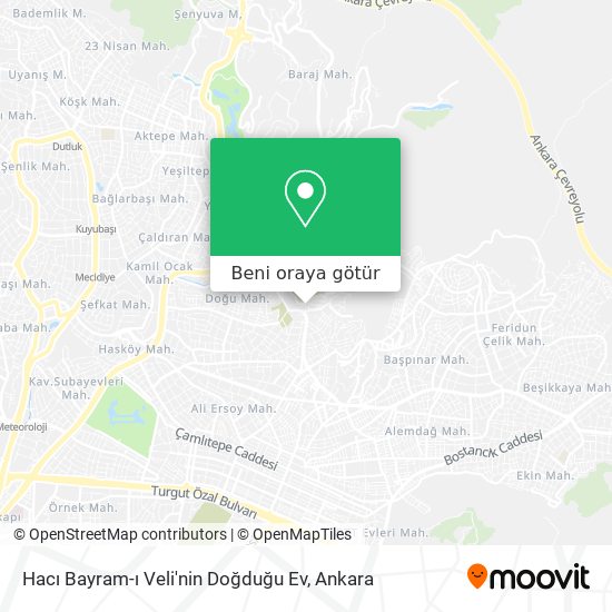Hacı Bayram-ı Veli'nin Doğduğu Ev harita