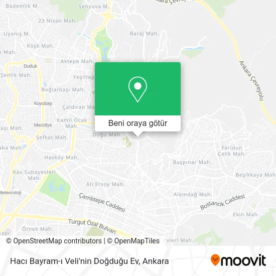 Hacı Bayram-ı Veli'nin Doğduğu Ev harita