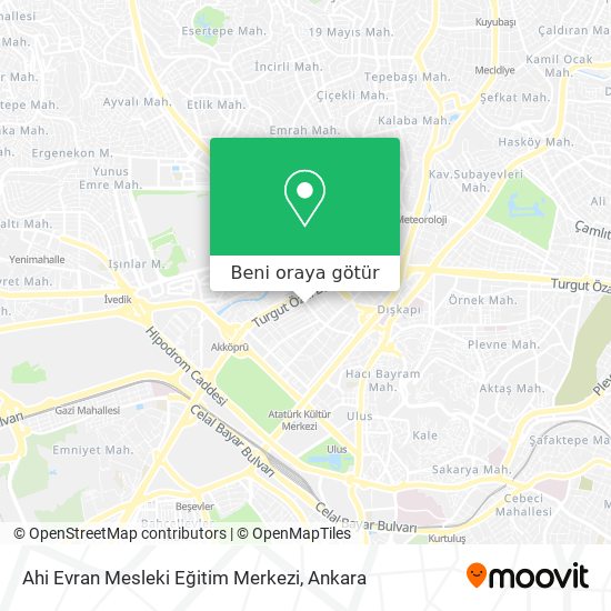 Ahi Evran Mesleki Eğitim Merkezi harita