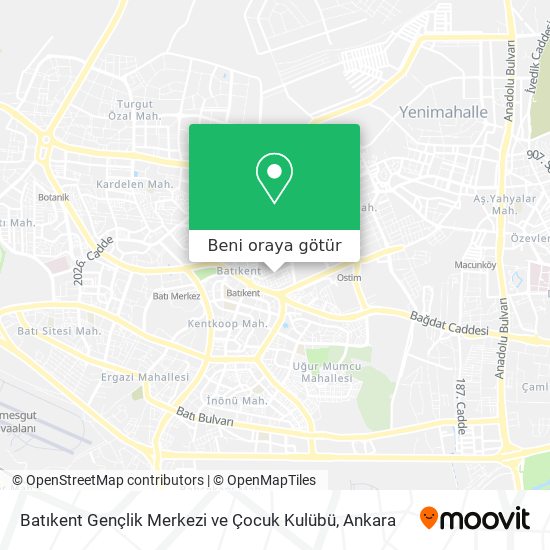 Batıkent Gençlik Merkezi ve Çocuk Kulübü harita