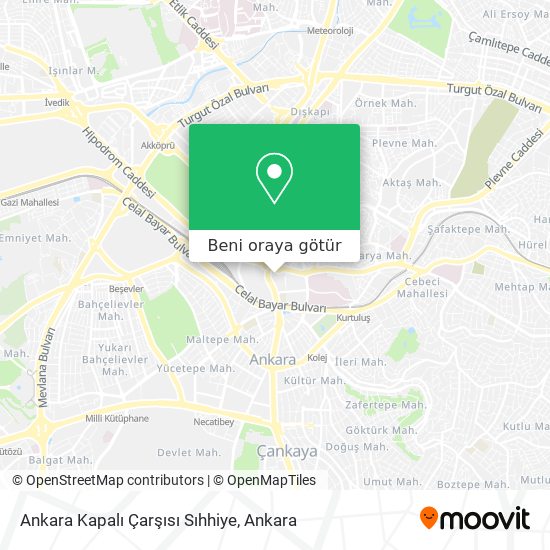 Ankara Kapalı Çarşısı Sıhhiye harita