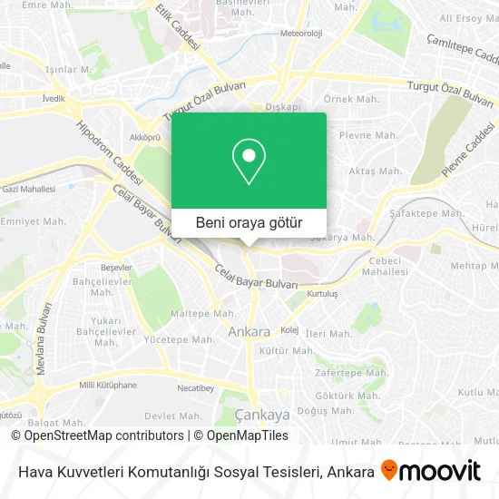 Hava Kuvvetleri Komutanlığı Sosyal Tesisleri harita