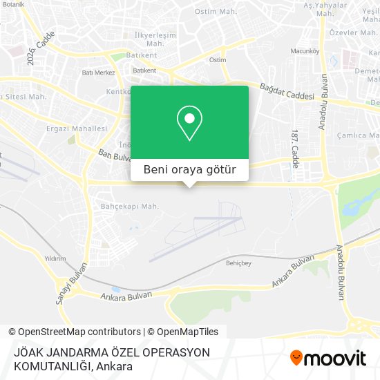 JÖAK JANDARMA ÖZEL OPERASYON KOMUTANLIĞI harita