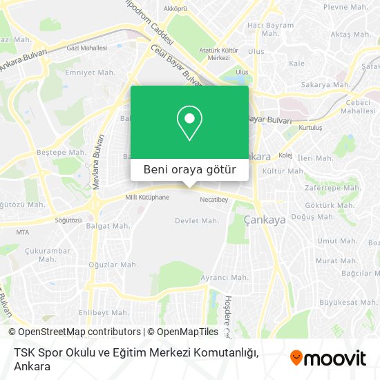 TSK Spor Okulu ve Eğitim Merkezi Komutanlığı harita