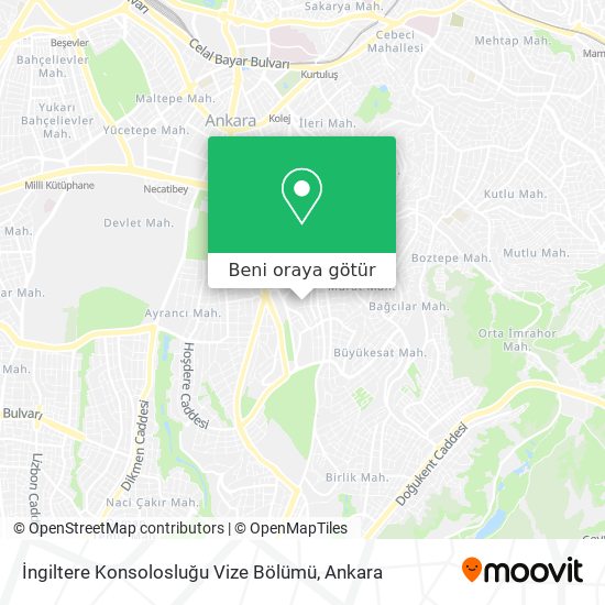 İngiltere Konsolosluğu Vize Bölümü harita