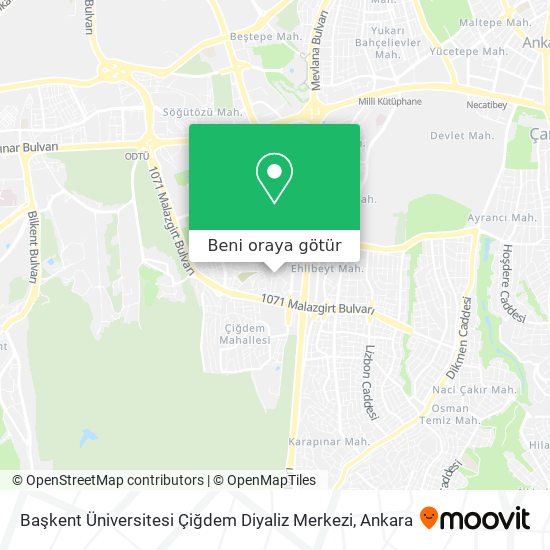 Başkent Üniversitesi Çiğdem Diyaliz Merkezi harita