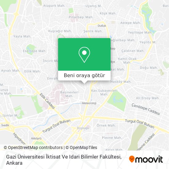 Gazi Üniversitesi Îktisat Ve Idari Bilimler Fakültesi harita