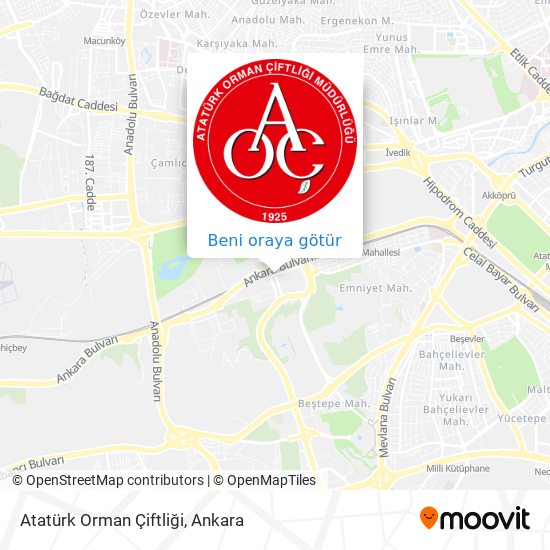 Atatürk Orman Çiftliği harita