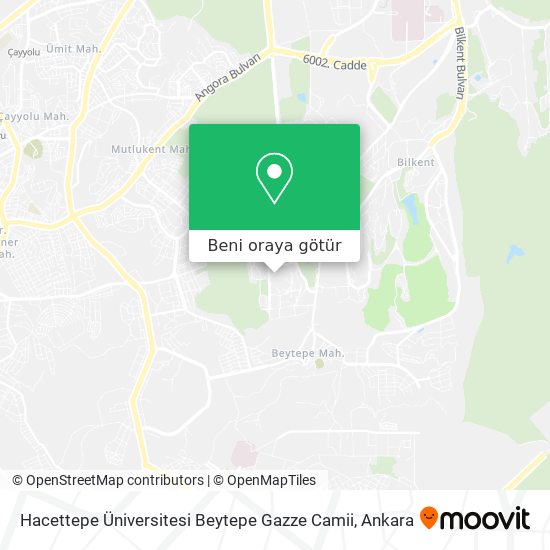Hacettepe Üniversitesi Beytepe Gazze Camii harita