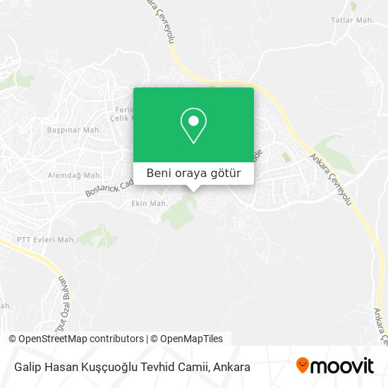 Galip Hasan Kuşçuoğlu Tevhid Camii harita