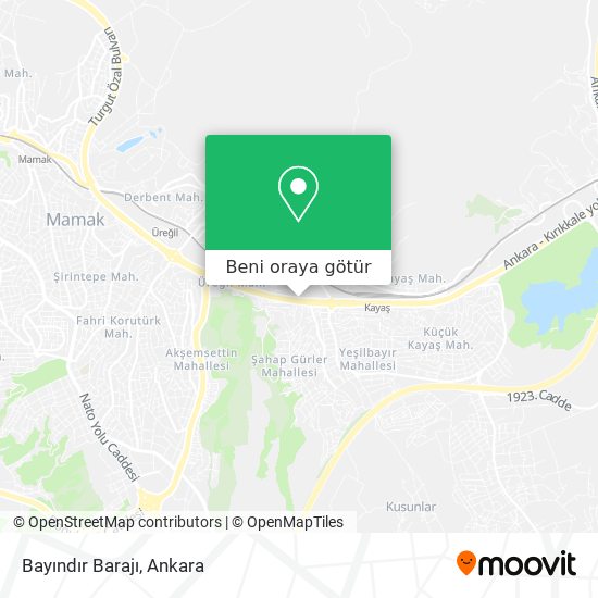 Bayındır Barajı harita