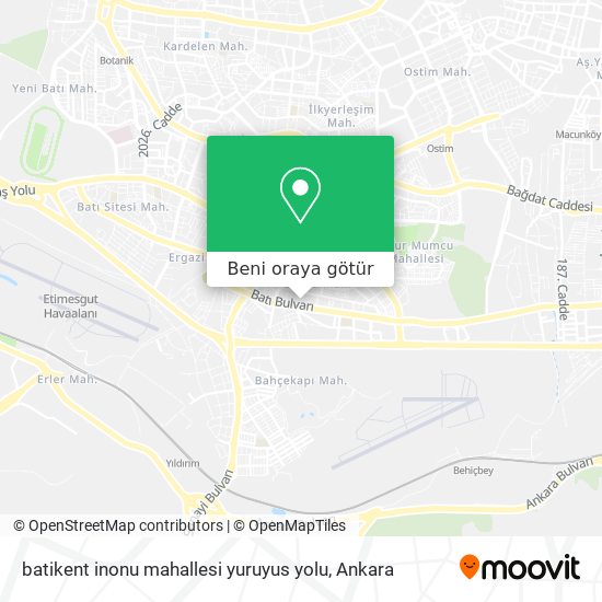 batikent inonu mahallesi yuruyus yolu harita