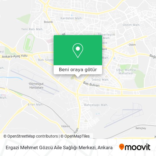 Ergazi Mehmet Gözcü Aile Sağlığı Merkezi harita