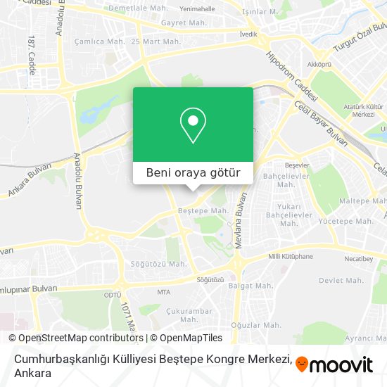 Cumhurbaşkanlığı Külliyesi Beştepe Kongre Merkezi harita