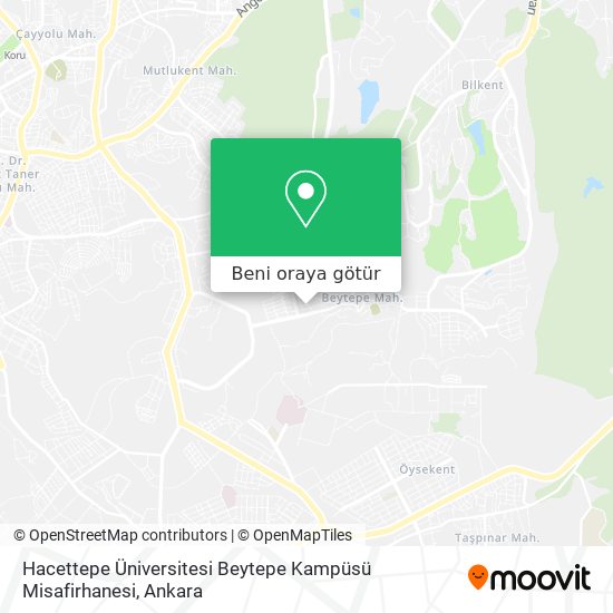 Hacettepe Üniversitesi Beytepe Kampüsü Misafirhanesi harita