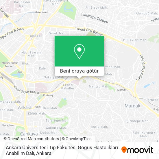 Ankara Üniversitesi Tıp Fakültesi Göğüs Hastalıkları Anabilim Dalı harita