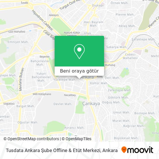 Tusdata Ankara Şube Offline & Etüt Merkezi harita