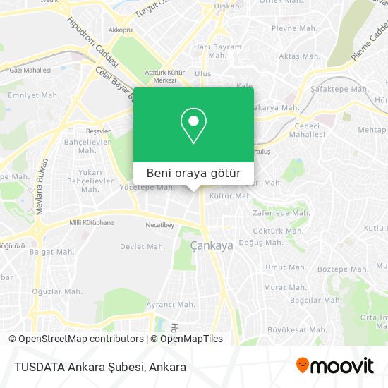 TUSDATA Ankara Şubesi harita