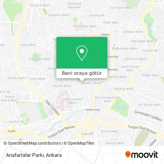 Anafartalar Parkı harita
