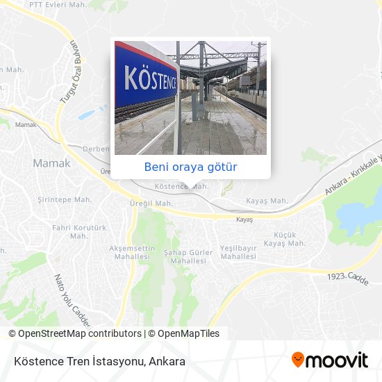 Köstence Tren İstasyonu harita