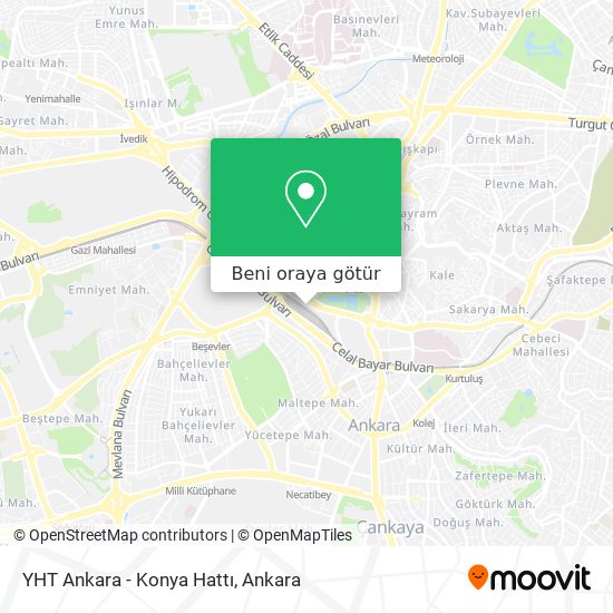 YHT Ankara - Konya Hattı harita