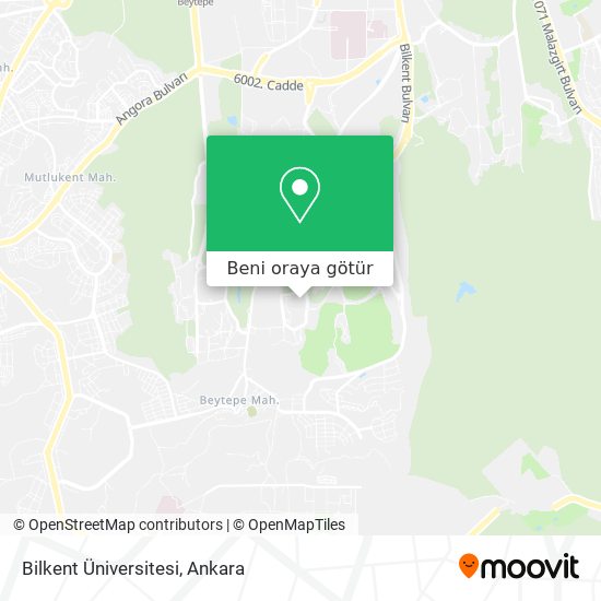 Bilkent Üniversitesi harita