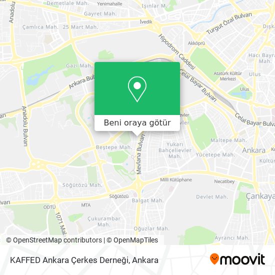 KAFFED Ankara Çerkes Derneği harita