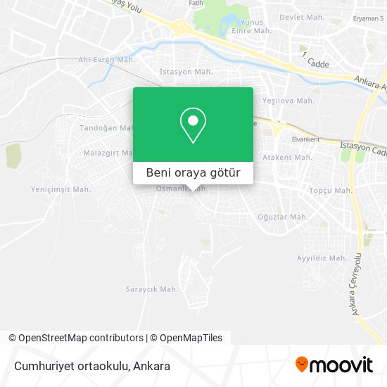 Cumhuriyet ortaokulu harita