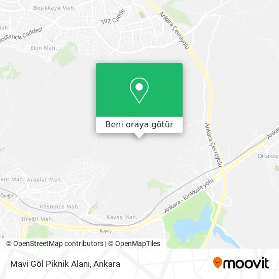 Mavi Göl Piknik Alanı harita