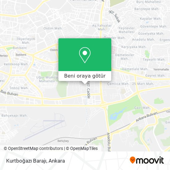 Kurtboğazı  Barajı harita