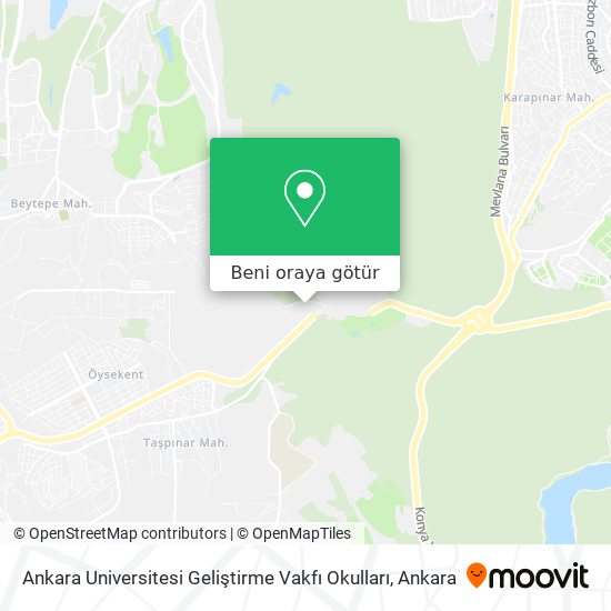 Ankara Universitesi Geliştirme Vakfı Okulları harita