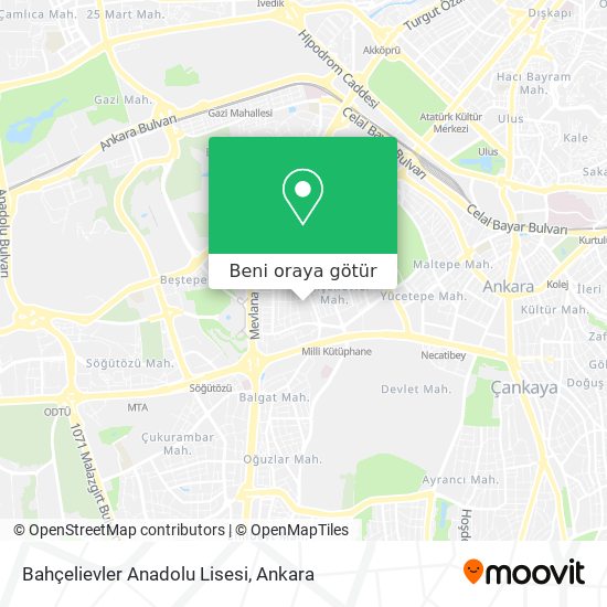 Bahçelievler Anadolu Lisesi harita