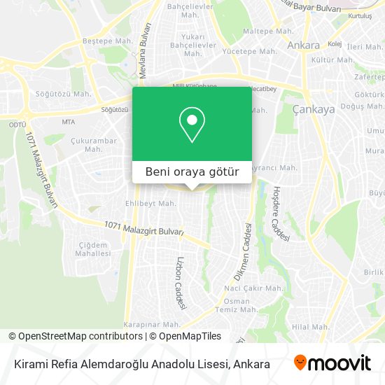 Kirami Refia Alemdaroğlu Anadolu Lisesi harita