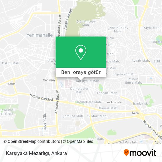 Karşıyaka Mezarlığı harita