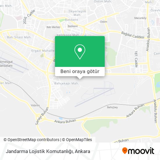 Jandarma Lojistik Komutanlığı harita