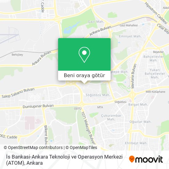 İs Bankasi-Ankara Teknoloji ve Operasyon Merkezi (ATOM) harita