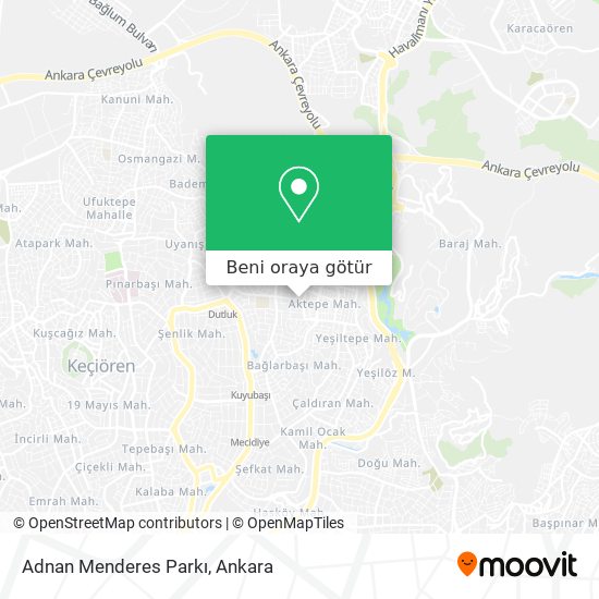 Adnan Menderes Parkı harita
