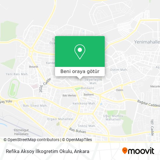 Refika Aksoy İlkogretim Okulu harita