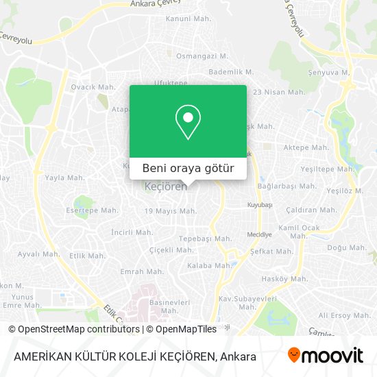 AMERİKAN KÜLTÜR KOLEJİ KEÇİÖREN harita
