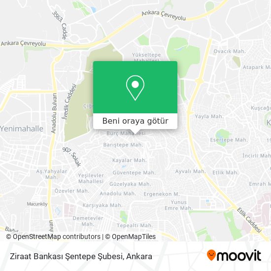 Ziraat Bankası Şentepe Şubesi harita
