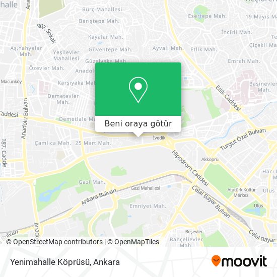 Yenimahalle Köprüsü harita