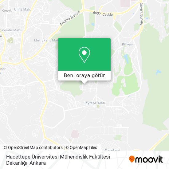 Hacettepe Üniversitesi Mühendislik Fakültesi Dekanlığı harita