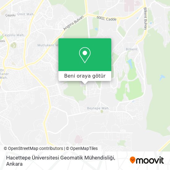 Hacettepe Üniversitesi Geomatik Mühendisliği harita