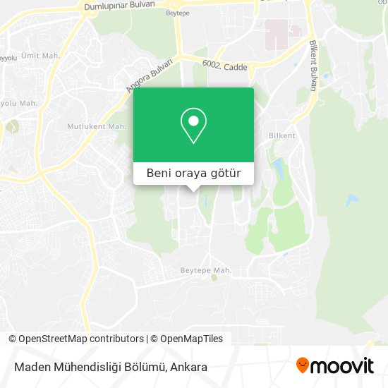 Maden Mühendisliği Bölümü harita