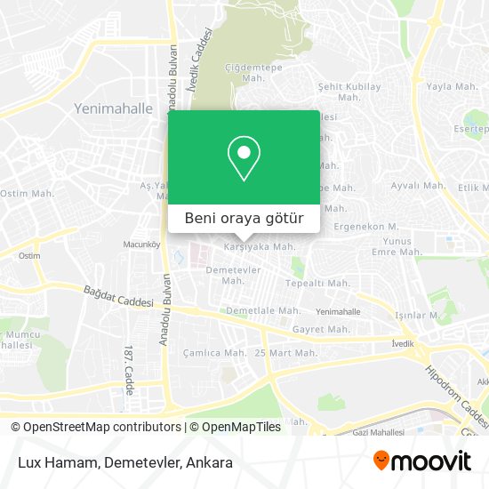 Lux Hamam, Demetevler harita