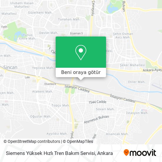 Siemens Yüksek Hızlı Tren Bakım Servisi harita