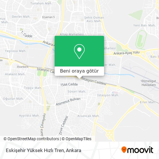 Eskişehir Yüksek Hızlı Tren harita