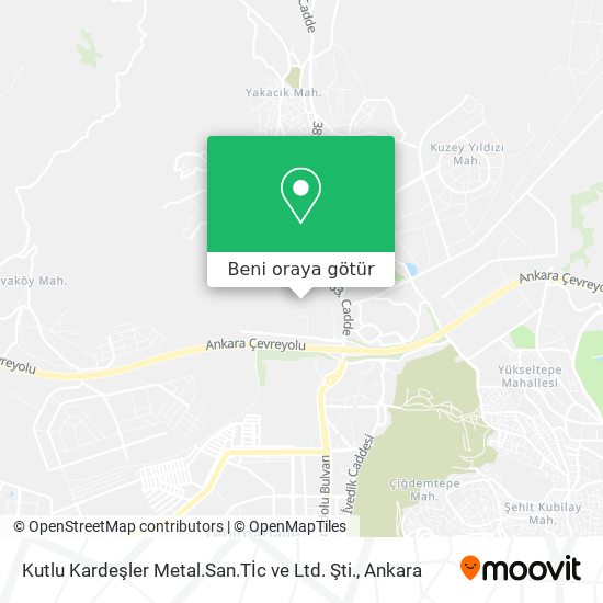 Kutlu Kardeşler Metal.San.Tİc ve  Ltd. Şti. harita