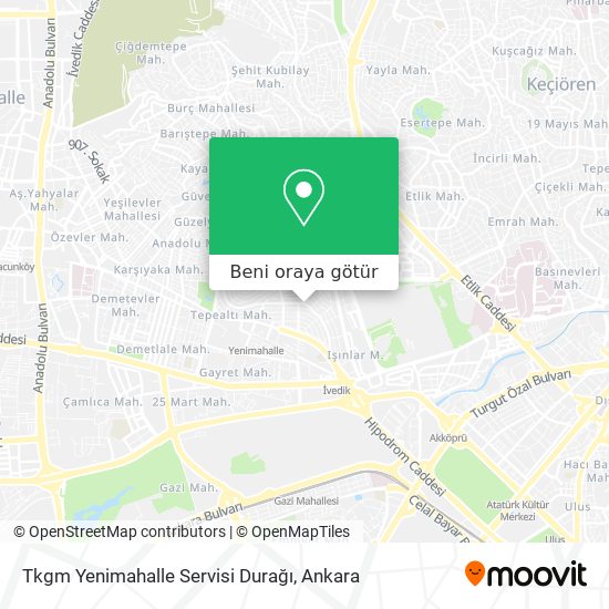 Tkgm Yenimahalle Servisi Durağı harita